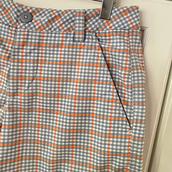 Puma DryCell Men’s Shorts Size 28 Plaid Gray Orange. 4 pockets. Golf or casual. - Picture 8 of 10